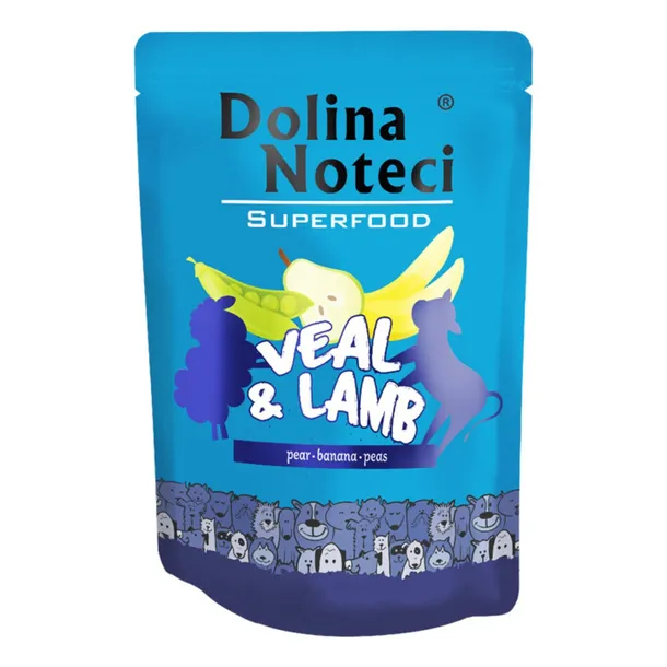 Mokra Karma Dla Psa Dolina Noteci Superfood Adult Cielęcina Jagnięcina 300g