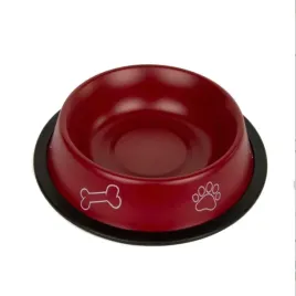 chico-miska-metalowa-na-gumie-dla-psa-kostka-lapka-czerwona-047l