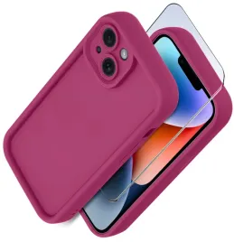 etui-do-iphone-13-or-14-silikonowe-matowe-szklo-ochronne-na-ekran-9h