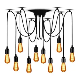 lampa-sufitowa-wiszaca-zyrandol-pajak-10-e27-black