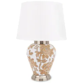 piekna-retro-lampa-stolowa-z-abazurem-ceramiczna-noga-w-kwiaty-vintage