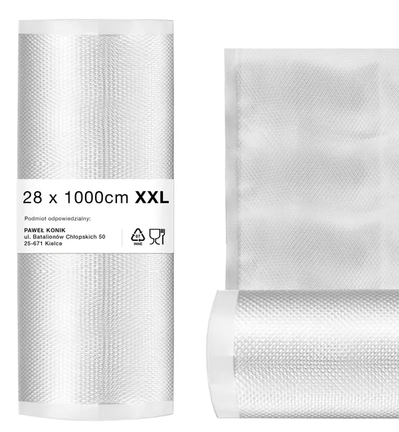 FOLIA MOLETOWANA do ZGRZEWARKI próżniowej RĘKAW ROLKA 28cm na 10 metrów XXL