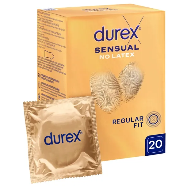 Prezerwatywy DUREX SENSUAL NO LATEX cienkie bez lateksu nielateksowe 20 szt