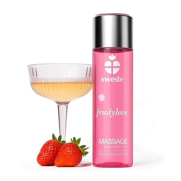 JADALNY OLEJEK DO MASAŻU EROTYCZNEGO ZMYSŁOWY SZAMPAN TRUSKAWKI 60 ML