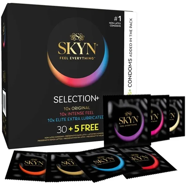 Prezerwatywy Skyn SELECTION 35 szt. mix różne rodzaje z wypustkami smakowe