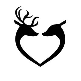 naklejka-na-auto-szybe-jelen-i-sarna-love