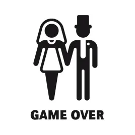 naklejka-na-auto-szybe-slub-game-over