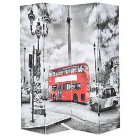 parawan-160x170-cm-czarno-bialy-z-nadrukiem-londynu-i-czerwonym-autobusem