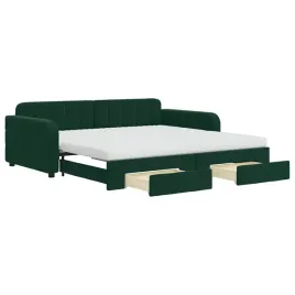 rozkladana-lezanka-2-w-1-z-szufladami-ciemnozielona-223-x-110-x-71-cm