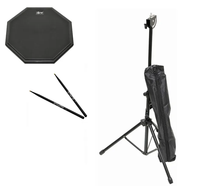 Pad perkusyjny 12" ever play edp-12 bk + statyw z pokrowcem + pałki 5a