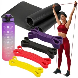 mata-joga-gumy-oporowe-bidon-sportowy-zestaw-pilates-fitness-w-domu-sport