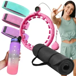 mata-joga-hula-hop-gumy-bidon-na-wode-zestaw-do-cwiczen-fitness-w-domu