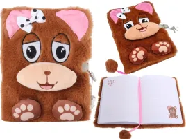wlochaty-pamietnik-z-klodka-3d-wlochacz-a5-96-kartek-notes-mis-bear-plusz