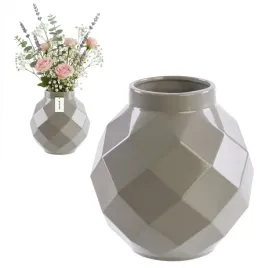 wazon-ceramiczny-geometryczny-3d-szary-o11-h-22-cm-intensywny-kolor