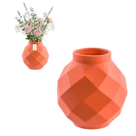 wazon-ceramiczny-geometryczny-3d-pomaranczowy-o11-h-22-cm-intensywny-kolor