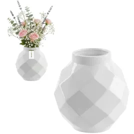 wazon-ceramiczny-geometryczny-3d-bialy-o11-h-22-cm-intensywny-kolor