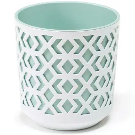 doniczka-oslonka-na-kwiaty-geometryczny-wzor-o-29-cm-bialy-wklad-mietowy