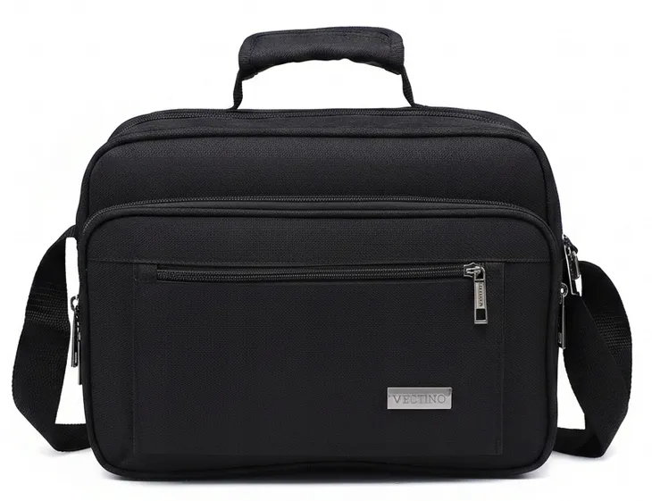 Torba męska na ramię Veltino czarna 35x25x10 cm z miejscem na laptopa 15 l