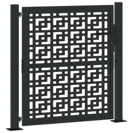 brama-ogrodowa-czarna-100x100-cm-stalowy-krzyz-wzor