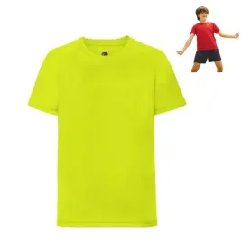 koszulka-t-shirt-dziecieca-sport-wf-poliester-fruit-of-the-loom-zolty-brigh