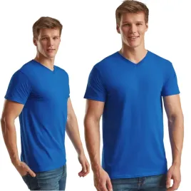 koszulka-meska-fruit-of-the-loom-t-shirt-serek-610660-v-neck-niebieski-3xl