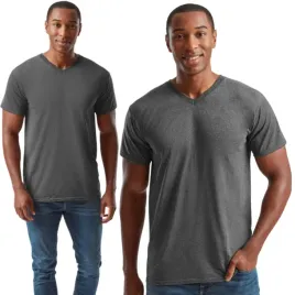 koszulka-meska-t-shirt-serek-fruit-of-the-loom-610660-v-neck-grafit-heather