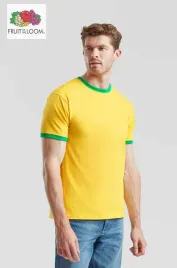 fruit-of-the-loom-t-shirt-koszulka-ringer-krotki-rekaw-unisex-zolto-zielona