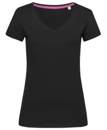 koszulka-damska-bawelniana-t-shirt-damski-stedman-v-neck-st9130-black-m