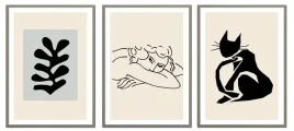 tryptyk-zestaw-3-obrazow-w-ramie-lineart-kot-henri-matisse-73x53cm-p2485