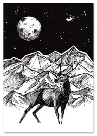 plakat-nocny-jelen-gory-szkic-70x100-cm