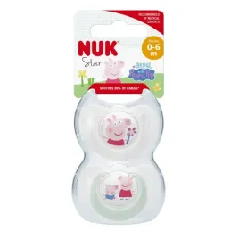 nuk-175333-smoczek-uspokajajacy-2-el-0-6m-silikon-peppa