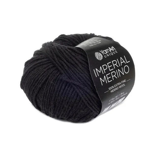 50g włóczka 100% wełna extrafine YarnArt Imperial Merino czarna 3301