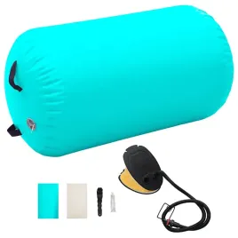 nadmuchiwany-walek-do-cwiczen-z-pvc-zielony-100x60-cm-z-pompka-nozn
