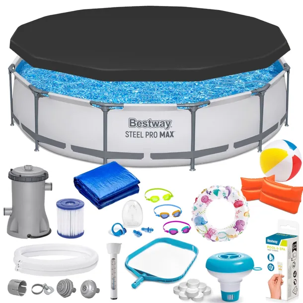Basen stelażowy Bestway 56438 basen ogrodowy Ø 457x122 cm MEGA ZESTAW