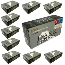 10-x-dark-horse-carbon-100-szt-gilzy-papierosowe-ks-filtr-weglowy-tutki-8mm