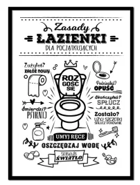 obraz-plakat-w-ramie-do-lazienki-wc-toalety-zasady-kibel-klozet-p2543-43x53