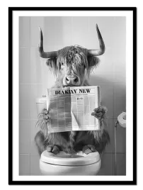 obraz-plakat-w-ramie-do-lazienki-wc-toalety-bizon-zubr-gazeta-p2535-a4