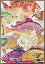 kare-design-obraz-touched-fish-meeting-one-ryby-kolorowy-100x75cm