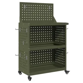 wozek-narzedziowy-z-polka-zielony-oliwkowy-65-x-35-x-111-cm