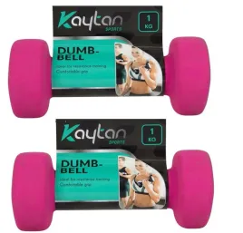 hantle-neoprenowe-dumbbell-ciezarek-kaytan-zestaw-2-sztuki-x-1-kg-rozowe