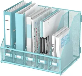 metalowy-organizer-na-dokumenty-5-przegrod-biurkowy-niebieski