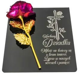 znicz-kochany-dziadku-roza-pomnik-grawerowany-dzien-dziadka-personalizowany