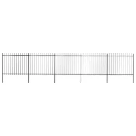 ogrodzenie-ogrodowe-z-wlocznia-stalowe-8925-x-150-cm-czarne