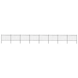 ogrodzenie-ogrodowe-z-wlocznia-stalowe-1426-x-120-cm-czarne