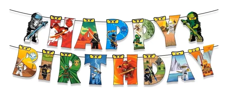 Baner Banner urodzinowy NINJAGO NINJA Happy Birthday 180 cm BNN