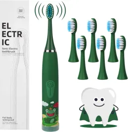szczoteczka-elektryczna-dla-dzieci-6-koncowek-zielona