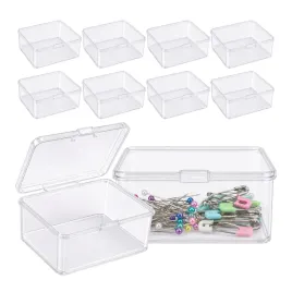 10x-plastikowy-pojemniczek-49x40x20mm-z-pokrywka-organizer-zamykany-maly