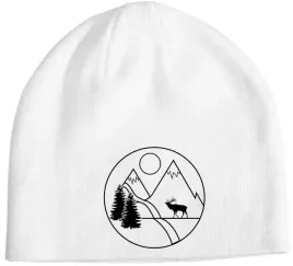czapka-zimowa-beanie-fajny-nadruk-gory-los-lasy-moose