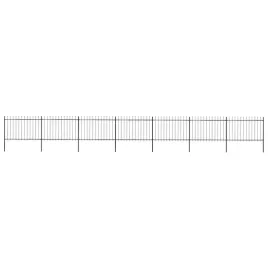 ogrodzenie-ogrodowe-z-wlocznia-stalowe-1248-x-120-cm-czarne