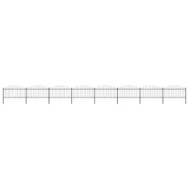ogrodzenie-ogrodowe-z-wlocznia-stalowe-1426-x-150-cm-czarne